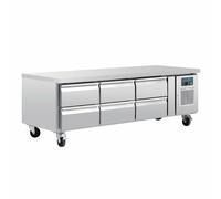 Polar Refrigeration U-Series 155W Six Drawer Chef Base Counter Fridge, Stainless Steel, -2°C to 8°C, 650(H)x1795(W)x700(D)mm, Forced Air Cooling, Energy Rating C, Capacity: 6x 1/1GN | DA465