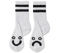 Polar Skate Co Happy Sad Socks | White, Medium