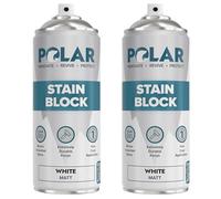 Polar Stain Block Spray - 2 x 400 ml | Matt White | Prevents & Removes Stains, Grease, Water Marks & Rust on Internal Walls & Ceilings | Primer Spray for Wood, Plastic, Tiles, & Painted Surfaces