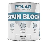 Polar Stain Blocker Paint - Matt White - 1 Litre | Ideal for Concrete, Cement, Wood, Brick & Painted Surfaces | Prevents & Removes Stains, Grease, Water Marks & Rust on Internal Walls & Ceilings