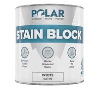 Polar Stain Blocker Paint - Satin White - 1 Litre | Ideal for Concrete, Cement, Wood, Brick & Painted Surfaces | Prevents & Removes Stains, Grease, Water Marks & Rust on Internal Walls & Ceilings