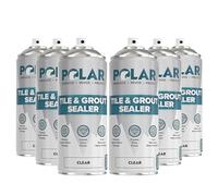 Polar Tile & Grout Sealer Clear Spray - 6 x 400ml - Instantly Waterproofs and Protects Floor Tile Grout on Bathroom, Shower & Kitchen Tiles, Stone Masonry - For Interior & Exterior Surfaces