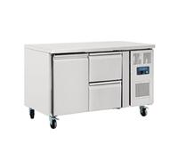 Polar Refrigeration U-Series 350W 1 Door 2 Drawer Counter Fridge 282 Litre, Stainless Steel, -2°C to 5°C, 850(H)x1360(W)x700(D)mm, 1 Shelf, Energy Rating B, Usable Capacity: 171Ltr | GD873