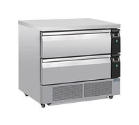 Polar U-Series Double Drawer Dual Temperature Counter Fridge Freezer 4xGN - Automatic Defrost, Fan Assisted, Digital Controls DA996