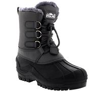 POLAR Unisex Kids Pull On Drawstring Closure Nylon Muck Duck Snow Rain Boots, Grey, 5 UK