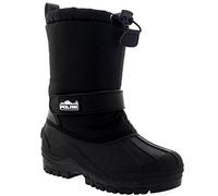 POLAR Unisex Kids Pull On Drawstring Closure Nylon Winter Snow Rain Boots , Black , 13 UK