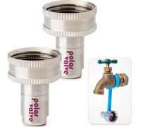 POLAR VALVE Patented Freeze-Proof Outdoor Faucet 2Pack-Auto Temperature Control, Durable Stainless Steel & Nitinol, Easy Install, Pipe Freezing, 2-Year Warranty (Straight-Type)