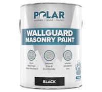 Polar Wallguard Black Masonry Paint Exterior - 5 Litres | Waterproof Coating for Brick, Concrete, Stone, Pebbledash, and Ironwork | High Durability and Superior Protection for Exterior Walls