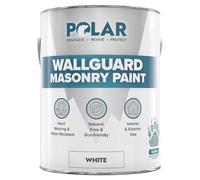 Polar Wallguard Masonry Paint - White - 5 Litre - Exterior Coatings - Ideal For Brick, Stone, Pebbledash & Concrete - Waterproof Protection