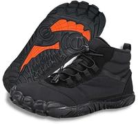 Polar Winter Barefoot Shoes Warm Lined Winter Shoes for Men and Women(Black,10 UK)