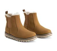 Polar Women’s Chelsea Winter Boots - Faux Fur Lined Nubuck Ankle Snow Boots with Waterproof Upper & Grip Sole - Slip-On Warm Outdoor Footwear for Cold Weather - Tan - UK6/EU39