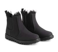 Polar Women’s Chelsea Winter Boots - Faux Fur Lined Nubuck Ankle Snow Boots with Waterproof Upper & Grip Sole - Slip-On Warm Outdoor Footwear for Cold Weather - Black Mono - UK5/EU38