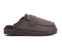 Polar Women’s Faux Fur Lined Penny Loafer Slip On Slippers - Suede Upper, Cozy Faux Fur Lining, Lightweight Rubber Sole, Non-Slip Grip - Warm Indoor Outdoor Slip-On Comfort Shoes Mocha - 7