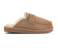 Polar Women’s Faux Fur Lined Penny Loafer Slip On Slippers - Suede Upper, Cozy Faux Fur Lining, Lightweight Rubber Sole, Non-Slip Grip - Warm Indoor Outdoor Slip-On Comfort Shoes Tan - 7