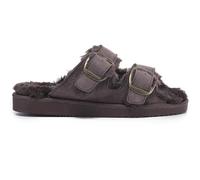 Polar Women’s Faux Suede Strap Slide Sandals - Open-Toe Suede Slides with Adjustable Buckle Strap, Rubber Outsole, Plush Lining - Casual Slip-On Sandals for Indoor & Outdoor Wear - Mocha 5