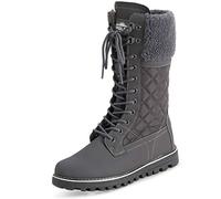 Polar Womens Faux Fur Warm Thermal Waterproof Outdoor Walking Snow Winter Rubber Sole Calf Boots - Grey/Grey Shearling - UK5/EU38 - YC0602