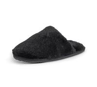 Polar Womens Fluffy Slippers - Bedroom Slippers with Anti-Slip and Funny Quote on the Sole - Memory Foam Warm House Slippers - Indoors Soft Faux Fur Mule Slipper Sandals - Black AYC0931/UK6