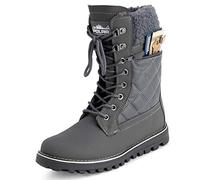 Polar Womens Memory Foam Outside Pocket Inside Zip Thermal Waterproof Deep Tread Rubber Sole Snow Boots - Grey Leather - UK6/EU39 - YC0625