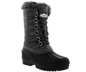 POLAR Womens Nylon Waterproof Weather Outdoor Snow Duck Winter Rain Cuff Lace Boot, Grey, 5 UK