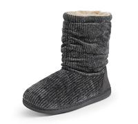 Polar Womens Slipper Boots with Sherpa Lining - Memory Foam Indoor Bootie Slipper with Anti-Slip Rubber Sole - Soft, Warm and Fluffy House Slipper - Ankle Boot Slippers - Grey AYC0837/UK7