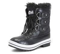 Polar Womens Snow Boot Nylon Short Winter Snow Rain Warm Waterproof Boots - Black - 4-37 - CD0030