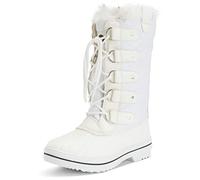 Polar Womens Snow Boot Nylon Tall Winter Snow Waterproof Warm Rain Boot - White - 6-39 - CD0026