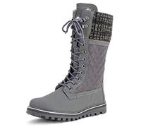 Polar Womens Snow Durable Outdoor Thermal Winter Warm Waterproof Mid Calf Boot - Grey - UK7/EU40 - YC0378