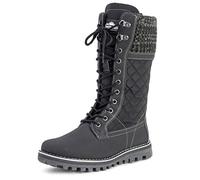 Polar Womens Snow Durable Outdoor Thermal Winter Warm Waterproof Mid Calf Boot - Jet Black - 3