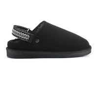 Polar Women's Suede Comfort Faux Fur Slippers - Breathable Slip-On with Adjustable Strap & Lightweight Durable Sole - Casual Everyday Footwear for Home, Travel & Walking - Black Aztec 8