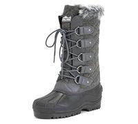 Polar Womens Tall Quilted Snow Tactical Mountain Waterproof Knee High Walking Boots - Grey Textile - UK6/EU39 - YC0362