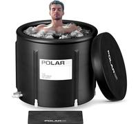 Polar15 Ice Bath Tub for Athletes - Portable Cold Plunge Pool - Durable, Waterproof, Tear-Resistant Ice Bath for Muscle Recovery (Black, 125)