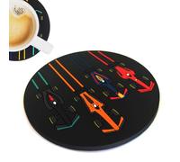 PolarAuto F1 Formula One Racing Car Tire Coaster for Drink Beverage Surface Desk Protector Compatible with Red Bull, Mercedes, Ferrari Team Fan Gift Accessory (Ferrari - 2 Coasters)