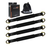 POLARBEAR Axle Tie Down Straps Heavy Duty 4-Pack 2" X 38" with Wear Pad and D-Ring 10,000 LBS Breaking Strength for Truck/Trailer/ATV/UTV/Cargo Moving Securing(Black)