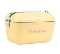 Polarbox Retro Beach Vintage Picnic Lunch Box Bag Portable Travel Camping Hiking 90s Style Ice Chest Extra Large Lightweight for Cans Beer & Seltzer Drinks 20L (Yellow)
