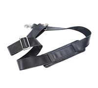 Polare Full Grain Leather Adjustable Replacement Shoulder Strap with Metal Hook for Briefcase Messenger Shoulder Duffel Bag, Black, M