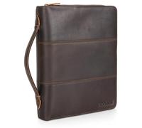 Polare Full Grain Leather Bible Case Book Protective Holder Bible Cover Church Bag Christian Religious Carrying Organizer Portfolio for Men