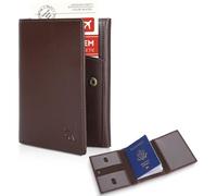 Polare Leather Pilot Wallet Passport Holder RFID Blocking Tri-fold Travel Cover Document Organizer for Aviation Professionals, Coffee, Leather Pilot Wallet