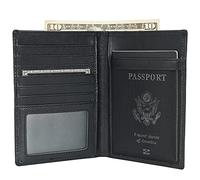 Polare Luxury RFID Blocking Leather Passport Holder Travel Wallet For Men and Women, Black, L, Rfid Blocking Wallet