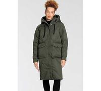 Polarino Long Oversize Padded Puffer Coat Dark Green