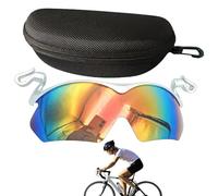 Polarised Clip Sunglasses for Men, Clip Sunglasses for Women, Multipurpose Visor Sunglasses, UV Protection Sunglasses, Sturdy Polarised Men's Sunglasses, Cycling Sunglasses, Silver Frame/Red Foil