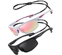 Polarised Cycling Sunglasses Mens Women UV400 Wrap Around Sports Glasses | TR90 Unbreakable Sturdy Frames,Ultralight,HD TAC Lens,Night Vision,Driving Fishing Travel with Glasses Rope Strap