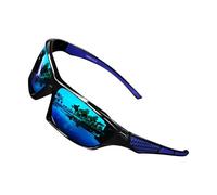 Polarised Sports Sunglasses, UV Protection, Rectangular Sunglasses, Mirror Tans for Driving the Hiking Basbal, Comfortable Fashion Shadow, Outdoor Sports Eyewear for Driving, Fishing, Cycling, blue