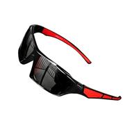 Polarised Sunglasses Men - Comprehensive Sunglasses | Protective Sunburn, Full Coverage, Comfortable Fashion Shadow, Outdoor Sports for Fishing, Driving, Driving, Black Red, Siehe Beschreibung