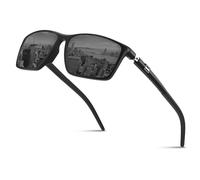 Polarised-Sunglasses-Mens-Womens-UV400-Protection Rectangular Sunglasses Retro Black Sun Glasses Unisex Classic Ultralight -Midnight Black