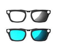 Polarized Clip for Ray-Ban Meta Blayzer RW7001 Smart Glasses (Blue+Silver) | Discoloration Clip-on for Ray-Ban Meta Blayzer Optics Gen 2 (50-19) Matte Black Frame Protect Your Eyes, Cool & Fashion