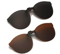 Polarized Clip-on Frameless Sunglasses Anti-Glare UV400 Protection Flip Up Rimless Lens for Men Women Driving Travelling Outdoor Sport