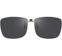 Polarized Clip On Sunglasses Over Prescription Glasses Men Women Compact Fit Non-Flip Up black Size: XL