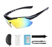 Polarized Cycling Sunglasses for Men Women - UV400 Protection, 30g Ultra-Light, Replaceable Headband, Adjustable Nose Pad & Myopia Frames, Sports Glasses for Running Driving Fishing Golf ( Black )