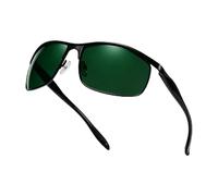 Polarized Driving Sunglasses for Men Large Face - 63mm Oversized UV400 Protection Sun Glasses with High Nickel Copper Frame, Lightweight 25g Shatterproof PC Lens for Driving Fishing Outdoor-Green