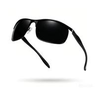 Polarized Driving Sunglasses for Men Large Face - 63mm Oversized UV400 Protection Sun Glasses with High Nickel Copper Frame, Lightweight 25g Shatterproof PC Lens for Driving Fishing Outdoor-Black